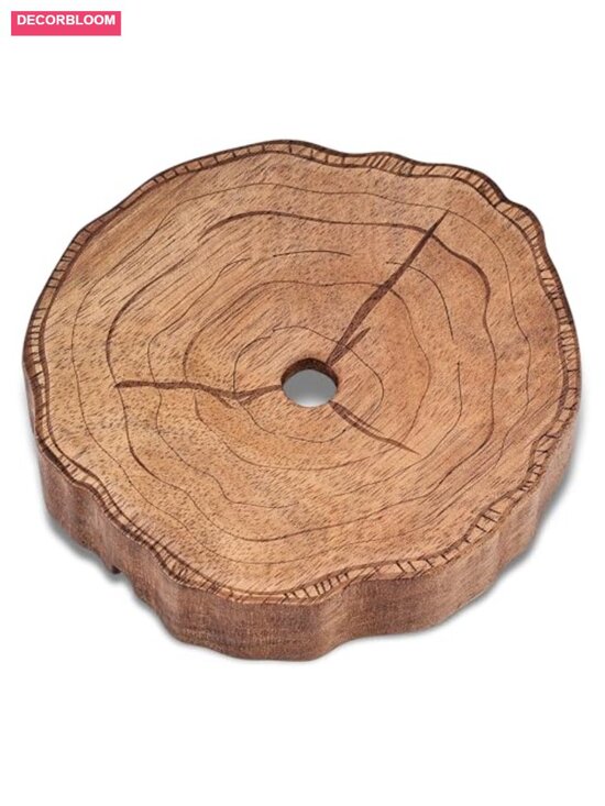 Other - Acacia Wood Soap Dish with Self Draining, Tree Ring Design